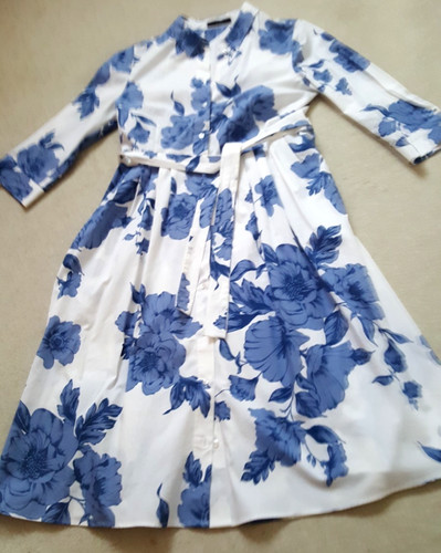 Oui modernes kleid weiß - kleid, blau