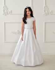 Kommunionkleid Kommunionskleid weiss Reifrock+Tasche+Bolero 128 152