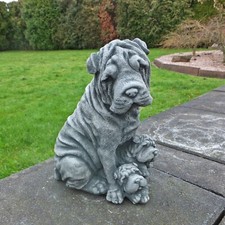 Steinfigur Shar Pei Faltenhund