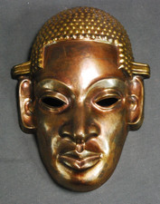 MESSING Wandbüste MASKE