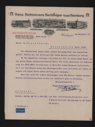 Hamburg brief 1912 - brief, franz