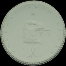 DRESDEN / SACHSEN: Porzellan-Medaille, weiß. 46. LANDWEHR BRIGADE GRAF PFEIL.