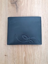 Oxmox Leder Geldbörse Schwarz Fisch Muster Portemonnaie Ledergeldbeutel Neu