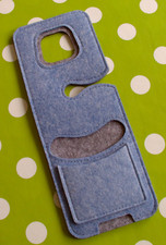 Ladestation Handy Filz stabil blau grau chickes Design modern neu & unbenutzt