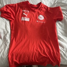 Hallescher FC HFC Halle Trikot Puma Gr. M Trainingsshirt matchworn rot 