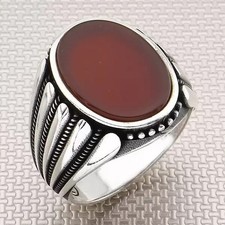 Echter roter Onyx ovale Form