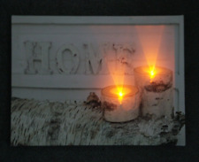 Birke Home auf Leinwand Wandbild Dekoration mit Licht ca. 40x30cm ! ! !