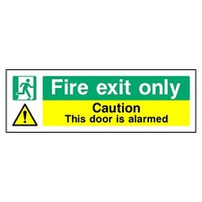 Feuerausgang nur Tür Alarm Schild oder Aufkleber | EMER0046