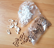 86 Stk. Klick-Gardinenrollringe-Faltengleiter 8mm -Weiß und Braun