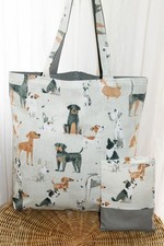 Einkaufstasche mit Hülle Stofftasche Beutel Shopper Baumwolltasche Hunde