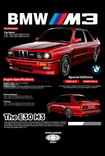 Blechschild bmw e30 x 20 - 30,