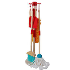 Kinder Holz Putzset Reinigungsset Besen Handfeger Wischmopp Staubwedel Kehrblech