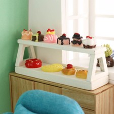 Maßstab 1:12 Puppenhaus Miniatur Weißer Kuchentisch Vitrine Möbel Accessoire