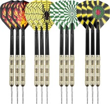 12x Dartpfeile Mit Metallspitze, 25 Gramm Steeldarts Profi, Steel Darts Set