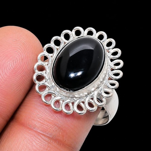 Schwarzer onyx ovale - ovale, 925