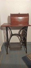 Singer Nähmaschine Antik, mit Tisch und Eisen Gestell sowie Deckel TOP Zustand