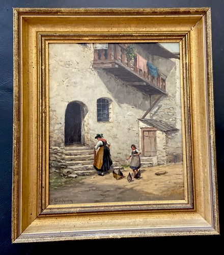 öl gemälde mädchen beim - Öl,