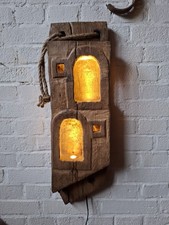 Stehlampe LED Holz Eichenbalken 80cm Windlicht, Stele, Skulptur, Laterne Altholz