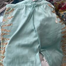 Seiden Hose Shivadiva Türkis Pailletten gold u. transparent Gr. M  ?️ Beach
