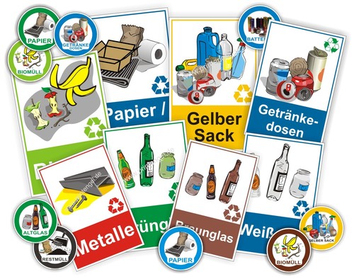 Wertstoff hinweisschilder - wertstoff,