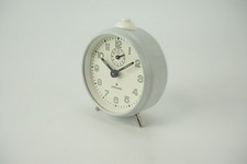 Vintage Junghans Tisch - Wecker mechanisch Made in Germany Hellgrau & Weiß