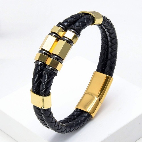 Herren lederarmband geflochten - lederarmband,