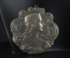 Anhänger Frauenkopf Jugendstil Vintage Antik? plastisch - traumhaft schön Metall