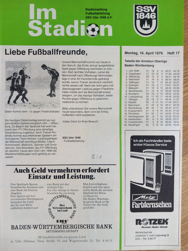 Fussball programm oberliga - programm,