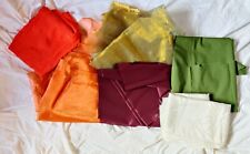 Konvolut Stoff ca. 600 gr Mehrfarbig Glanz- und Dekostoffe Weiß Rot Orange Grün