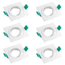 6x Einbau Strahler Rahmen weiß eckig quadratisch Decke LED Halogen Lampe SEBSON
