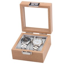 Holz Uhrenkoffer 2 Uhren Uhrenbox Uhrenpräsentation Schmuckkoffer Armbanduhren