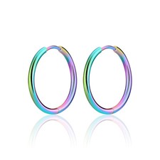 1 oder 3 Paar SCHMALE Creolen 1,6 mm Rund 6-20 mm Edelstahl Damen Herren