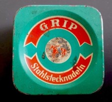 Alte Blechdose Dose Grip Stahlstecknadeln (j)