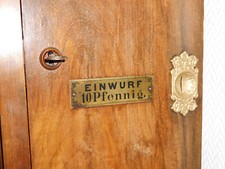 10 Pfennig Schild für Polyphon Automaten Mikado Symphonion Kalliope  music box