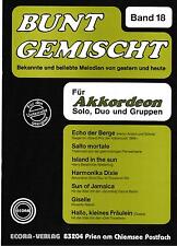Akkordeon Noten : Bunt gemischt Band 18 mittelschwer mit  2. Stimme - B-WARE