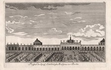 Berlin Schloss Monbijou Ansicht view engraving Schleuen Kupferstich 1780