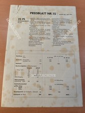 Deutz Preisblatt Nr.15 22ps F2L612  Prospekt Traktor brochure M2