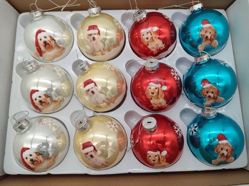 Christbaumkugel hund aus glas - hund,