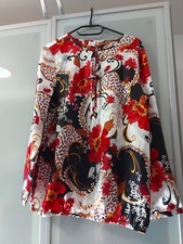 Satin Bluse Blumen Creme