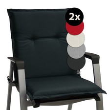 2x Gartenstuhl Auflagen Niedriglehner Polster Kissen Sitzkissen Sitz Gartenmöbel