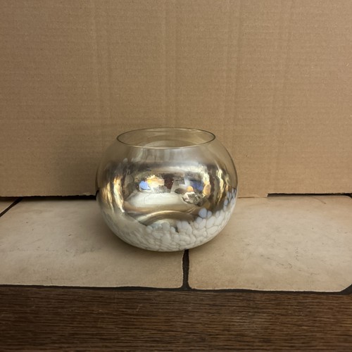 Windlicht glas gold weiß - windlicht,