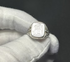 alter 835 Silber Siegelring Initialen AB