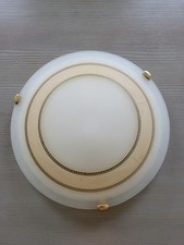 Deckenlampe groß ca. 40cm Durchmesser Retro  Vintage  Deckenleuchte, Beige/Creme