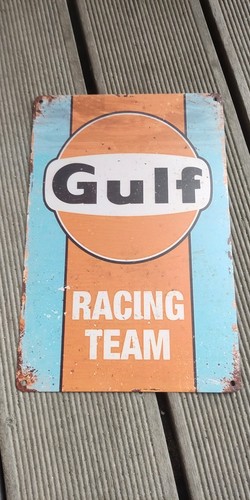 Retro werbeschild gulf racing - retro,