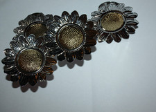 Serviettenringe - Blüte - Ø 7,5 cm - silber/goldfarben, insgesamt  24 Stück