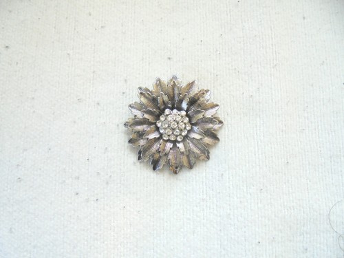 Brosche blume burn silber - blume,