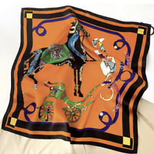 LUXUS SEIDENTUCH 53*53cm•100%SEIDENFEELING •PFERDE FOULARD LUXUSMARKE STOLA•