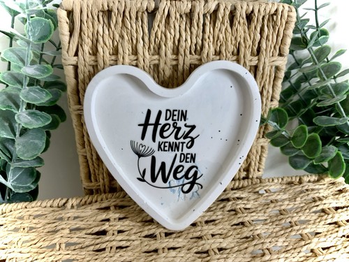 Deko herz schale handgegossen - deko,