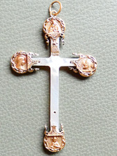 Antik Gold 585 Kreuz Anhänger Kruzifix Sakral Russland 19. Jahrhundert 7,63 g.