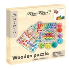 HOLZPUZZLE - PERLEN/Zahlen 